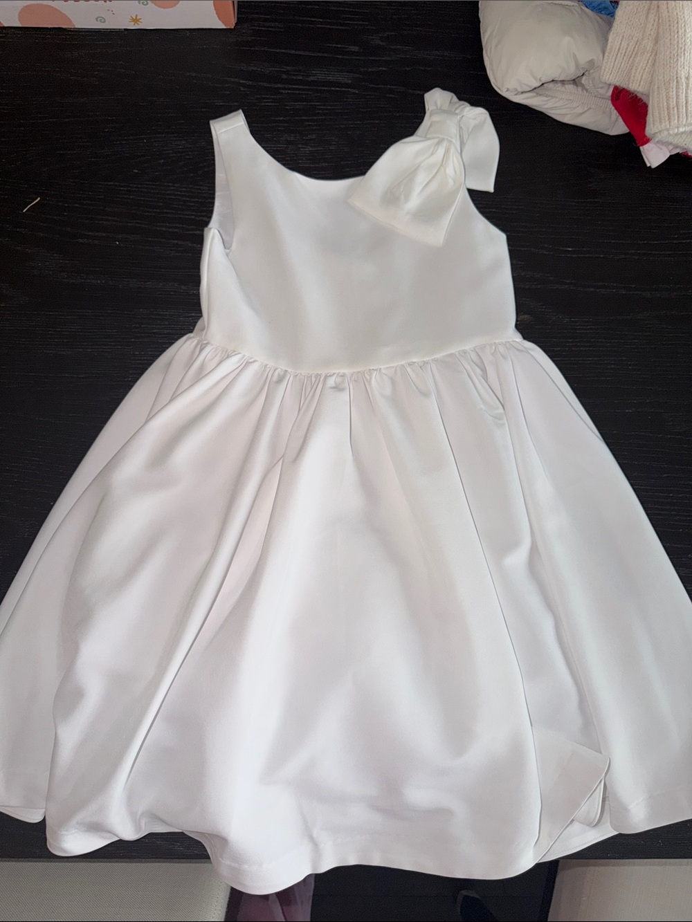 Janie and Jack Ivory Satin Bow-Shoulder Party Dress